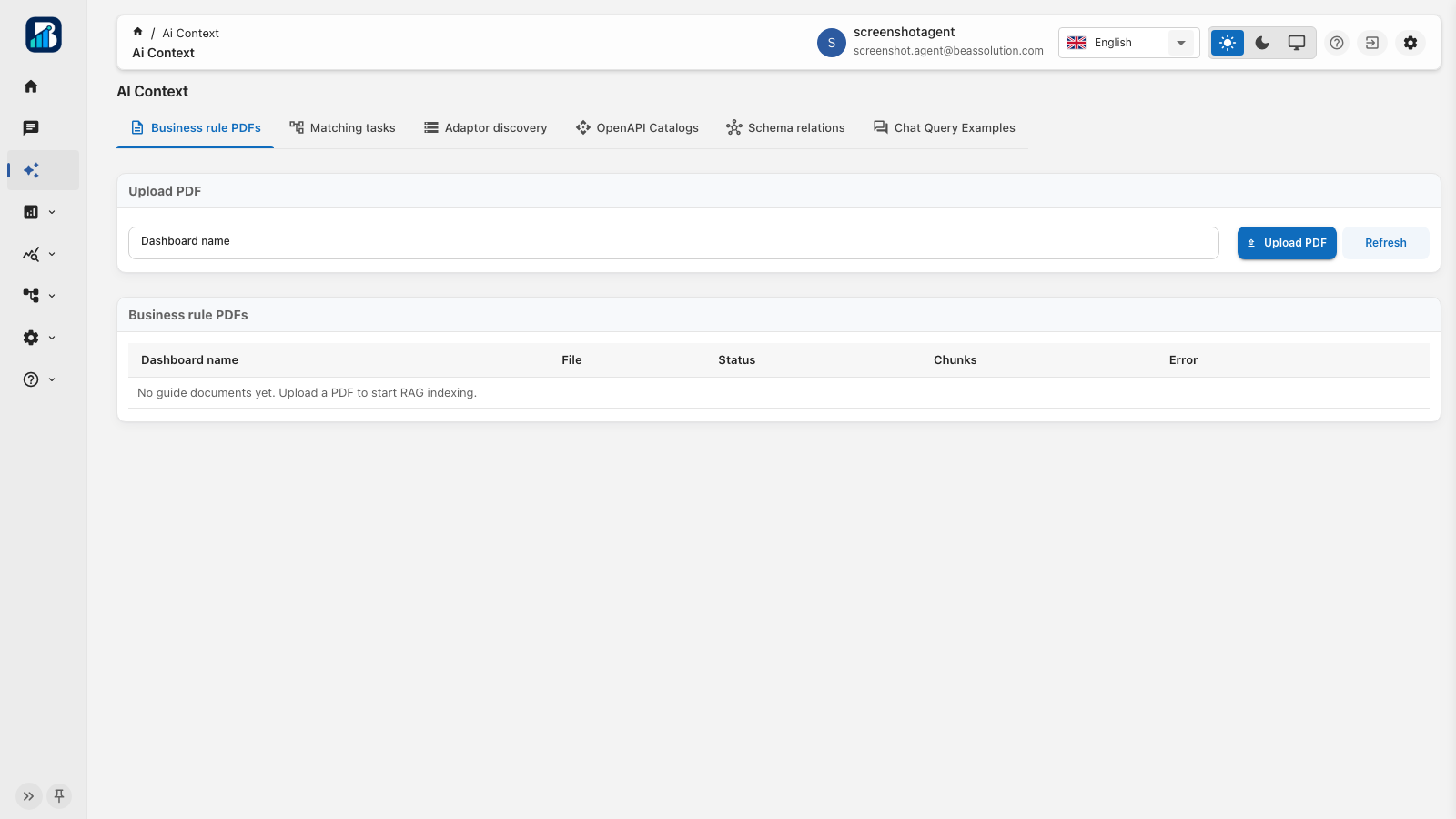AI Context workspace tabs